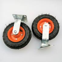 Tvirti universalūs guminiai ratukai ir pneumatiniai ratai pramoniniams plokščiadugniams vežimėliams - Galimi 8  ir 10  dydžiai Bracket Only (4 Plates) 350-4 Fixed