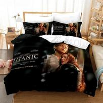 Titanic Bedding Set Single Double Size For Boys Girls Gift Comforter Home Textile Lover Jack And Rose Romantic Duvet Cover 140*200cm/55x79in Single/Twin 3pcs