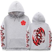 Harajuku Anime Black Clover Asta Šaunus Grafinis Spausdintas Su Gobtuvu Vyrams Moterims Manga Gobtuvukai Per dydį Laisvas Megztinis Vyriškas Džemperis L gray