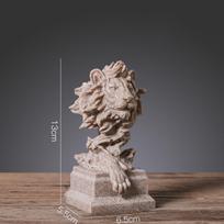 Dervos Žvėrių Karalius - Liūto Galvos Ornamentas, Kūrybiška Amatų Puošmena Svetainei, Knygų Lentynai, Televizoriaus Spintelei ir Valgomajam pilka