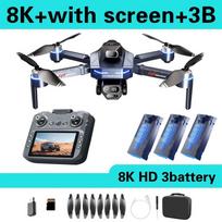 New GT8 FPV Drone Professional 8K HD three Camera 5G Wifi Brushless Motor Aerial Photography Optical Flow RC Quadcopter 8K + 3 batteries