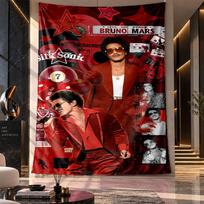 Wall Hanging Tapestry,Bruno Mars Printed Fabric Backdrop For Dorm Room Party Decoration 100cmx150cm brown