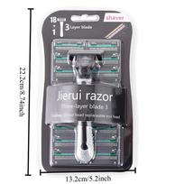 Three Layer Manual Shaver Blade Old-fashioned Practical Shaver Blade Men's 1 Knife Holder 19 Blade Heads