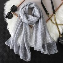 Women'S Chiffon Dot Scarf Shawl Versatile Sun Protection Decorative Scarves Luxury Elegant Lady One Size black