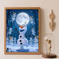 Disney 5D Diamond Painting Set Olaf Fairies DIY Handmade Diamond Painting Art Production Diamond Decorative Painting Wall Art Crystal Art Craft Round 20x30cm brown