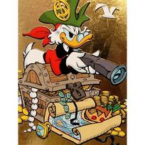 Disney Diamond Painting Scrooge McDuck Pirate Theme Illustration Cartoon Diamond Painting Full Diamond Cross Stitch DIY Gift Home Decoration Round 40x50cm black