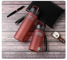 Casino Student Portable Sports Water Bottle with Bullet Cover – Frosted, Large Capacity, Outdoor & Direct Drinking Design. 400ML Frosted tamsiai raudona spalva