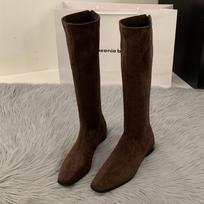 2026 moteriški ilgaauliai batai Suede Madingi bateliai su kulnu Nauji žiemos dizainerio suknelės aukštakulniai batai Laisvalaikio Goth Chelsea Mujer De Botas 40 tamsiai ruda spalva