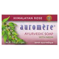 Auromere, Ajurvedinis muilas su nimbamedžiu, Himalajų rože, 0,6 oz (17 g) brown
