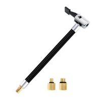 Air Compressor Tube with Adaptors Pump Hose Inflator Connection Inflator Pump Extension Hose for Motorbike Tire black