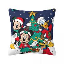 Christmas Mickey Minnie Mouse Pillow Cover Polyester Pillow Case Cushion Cover Cute Funny Pillowcases For Sofa Home Decoration 40cmx40cm blue