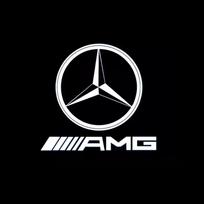 2X LED automobilio durų pasitikimo šviesos projektorius su logotipu Mercedes Benz B E C klasėms W205 AMG W176 W177 W212 W213 W246 W247 W166 M X166 GL 2PCS mėlyna