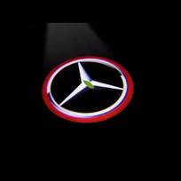 2X LED automobilio durų pasitikimo šviesos projektorius su logotipu Mercedes Benz B E C klasėms W205 AMG W176 W177 W212 W213 W246 W247 W166 M X166 GL 2PCS sidabras