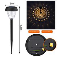 Nauja saulės energija varoma grindų lempa, lauko kiemo apdaila, sodo kraštovaizdžio atmosfera, vandeniui atspari LED vejos lempa 943 Black Warm Light black
