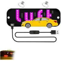 USB LED Light Sign for Drivers,Windshield Taxi Sign with Scrolling Display, Easy Suction Cup tallation for Cars, Trucks, SUVs (Lyft-pink) yellow