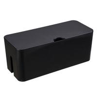 Plastic Cable Organizer and Power Strip Storage Box Small black