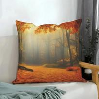Rudens peizažas Namų dekoracija Pagalvės užvalkalas Rudens lapų miško raštas Sofos dekoracija Pagalvės užvalkalas 45x45cm šviesiai pilka spalva