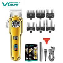 VGR V-693 Metal Professional Hair Clipper Combo Kit Barber Cordless Hair Trimmer for Men Powerful Electric Hair Cut Machine Tools LED Digital Display auksas