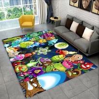 PVZ Plants Vs.Zombies Game Cartoon Area Rug,Carpet for Home Living Room Bedroom Sofa Doormat Decor,kid play Non-slip Floor Mat 70x100cm(27x39im) black