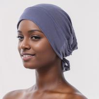 Šilkinis Medvilninis Elastingas Raišteliais Reguliuojamas Skarelė Chemoterapijos Kepuraitė Adjustable gray