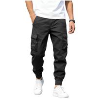 Vyriškos darbo kelnės Krovininės kelnės vyrams JK Lininės kelnės Vyriškos chinos kelnės Vyrams Patogus prigludimas Tinka įvairioms veikloms XXL black