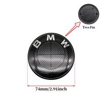 For BMW M For BMW E46 82mm Hood F10 74mm Trunk Emblem 7Pcs Full Black Carbon Fiber Badge Set E90 68mm Wheel F30 Steering G20 X5 M4 Auto black