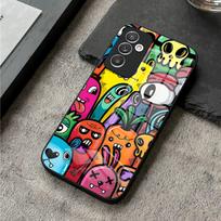 Monstrų vakarėlio telefono dėklas S25 Ultra Samsung S26 S23 S24 Plus S22 S20 S21 Fe A54 A34 A53 A16 Stiklinis dangtelis Samsung a16
