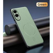 For Samsung S25 Edge Case Magnetic Leather Shield Cover For Samsung S25 Edge Anti-Fingerprint Non-Slip PC+TPU Galaxy S25 Edge žalia