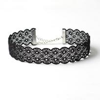 Charm Gothic Hollowed-out Pattern Black Lace Choker Necklace for Women Sexy Temperament Collar Chain Jewelry Accessories Gifts juoda