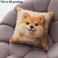 Shiba Inu Felt Style Decorative Throw Pillow Covers Pattern Cushion Cover Suitable For Sofa Bedroom Car Pillow Cover 50x50cm brown