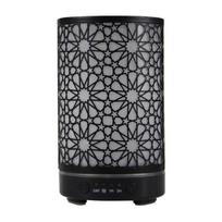 100ml Essential Oil Diffuser Aroma Diffuser Timing Function Hollow Ultrasonic Air Humidifier Smart Home Appliance with LED Light EU gray