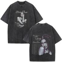 Olivia Dean Meilės Menas Turas Grafiniai Marškinėliai Vyrams Moterims Estetinis Trendas T-shirt Laisvi Kasdieniai Medvilniniai Vintage Skalbti Marškinėliai M gray