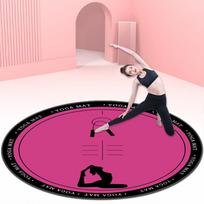 Apvalus smūgius sugeriantis, neslystantis garso izoliacijos kilimėlis šokinėjimui per šokdynę, jogai ir fitnesui Diameter 100 cm (Upgraded Silicone Base) gray