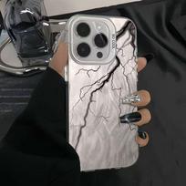 Black lightning bolt case for Apple iPhone 16 Pro Max, new phone case for iPhone 17, 15 Pro, and 14 Pro. iPhone 17Promax