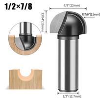 1/2  Shank Double Arc Round Bottom Wood Router Bit Grooving Curved Line Molding With Trimmer Engraving Machine Milling Cutter