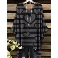 Spausdinimas madingas naujas didelis dydis apvali apykaklė meilės rašto spausdinimas 7XL black