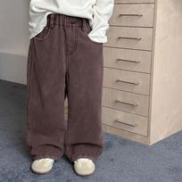 Kids Thick Fleece Lined Straight Leg Pants Winter Warm Casual Trousers 110cm raudona
