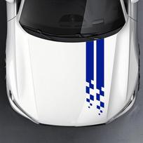 2 vnt. Universalūs sportiniai juostuoti languoti automobilio lipdukai ant variklio dangčio, automobilių apsauga nuo įbrėžimų, vandeniui atsparūs viniliniai lipdukai, tiuningo automobilio aksesuarai 90x21CM black