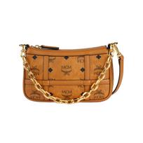 Mcm Aren Seno rašto grandinėlė dirbtinės odos Mahjong krepšys po pažastimi Messenger krepšys Mini moteriškas konjako spalvos One Size-Shopping Bag Set(Basic Set+Shopping Bag) kakavos spalvos