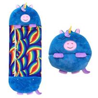 Happy Nappers Pliušinė Pagalvė Miego Maišas Idealiai Tinka Vaikų Pietų Metui Blue, 135*50cm