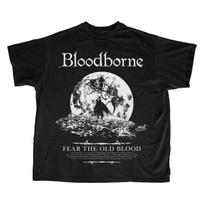 Bloodborne Fear The Old Blood Retro Horror Game T Shirt for Men Women Vintage Soulslike Yharnam L black