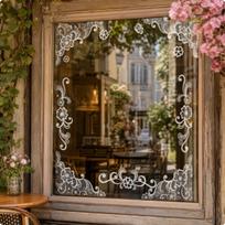 Translucent Window Decal Ornamental Pattern Privacy Sticker Peel and Stained Glass Cling for White Eternal Vow brown