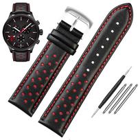 Klasikinis Tissot Speed serijos NBA bendradarbiavimo T116.617 apyrankė iš natūralios odos Viršutinio sluoksnio karvės oda Laikrodžio dirželis 22 mm dirželis Tag heuer 22mm gray