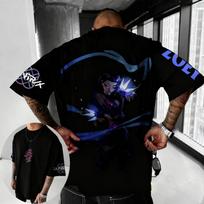 K-Pop: Devil Hunter 3D Print Men's and Women's T-shirts, Rumi Zoey Mira Anime T-shirts, Summer Short-Sleeve Punk Men's Crew Neck Tops XXXL black