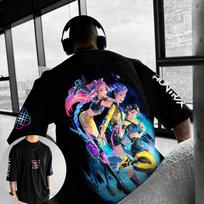 K-Pop: Devil Hunter 3D Print Men's and Women's T-shirts, Rumi Zoey Mira Anime T-shirts, Summer Short-Sleeve Punk Men's Crew Neck Tops 5XL rožinė