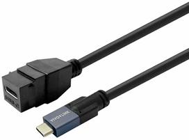 Kabelis Vivolink Pro Keystone PROKEYUSBCFM0.5B USB Type-A Female (moteriška), USB Type-C Male (vyriška), 0.5 m, juoda sp.