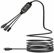 Kabelis Vivolink PROUSBCHDMIUSB3-7.5 HDMI Male/ USB-A Female/ USB-C Female, USB Type-C Male (vyriška), 7.5 m, juoda sp.