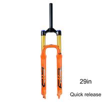BADGER MTB Air Suspension Fork 140mm Travel - Aluminum Magnesium Alloy for Men's Bicycles 26/27.5/29in Bicycle Shock Accessory 29in SM no damping Q orange