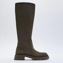 Boots Woman Winter 2026 Platform Thigh High Boots Women   Square Toe Chunky Party Knee High Wedge Long Woman Boots 39 žalia