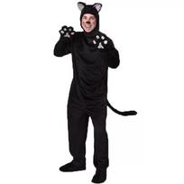 Adult Cosplay Black Cat Costume Animal Onesie Suitable for Halloween Party Dance Jumpsuits Costumes Props Suit Woman Men M juoda